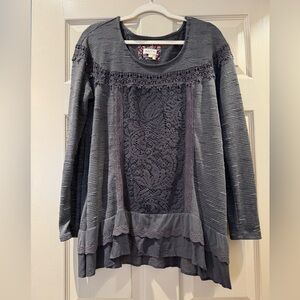 Anthropologie Tunic with Eyelet Detail and Layered Hem